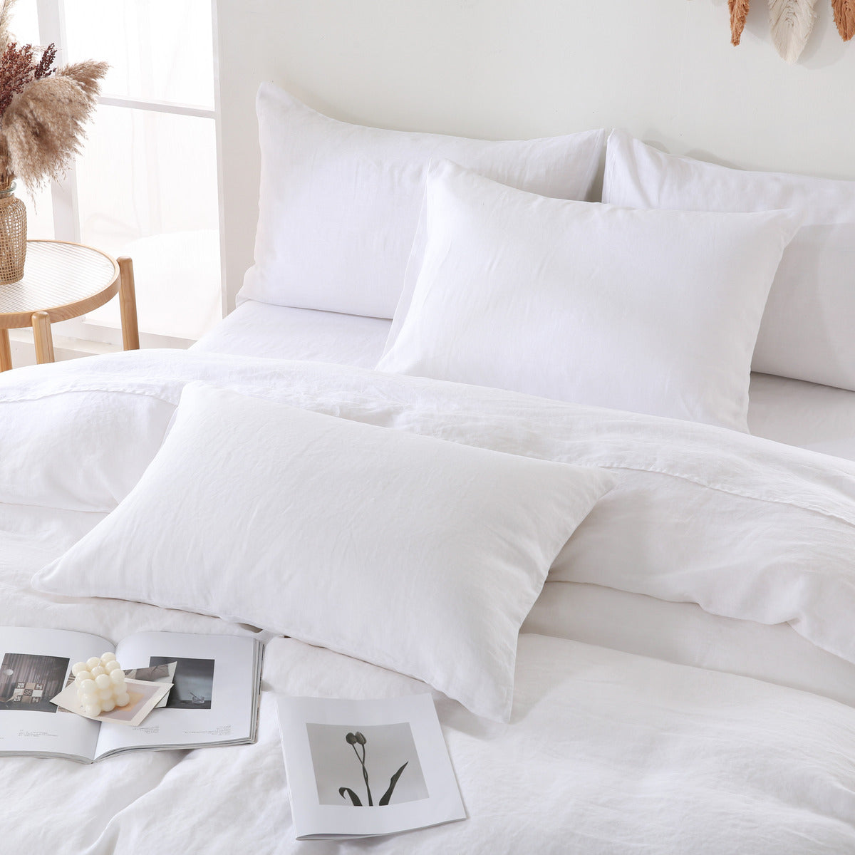 Elevate Your Sleep Experience with the Luxurious Linova White French Linen Bedding Collection