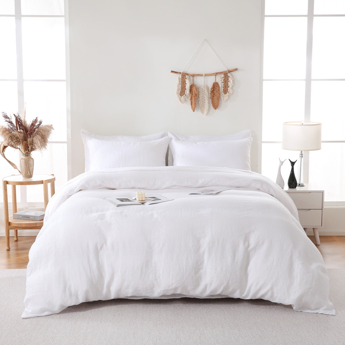 Elevate Your Sleep Experience with the Luxurious Linova White French Linen Bedding Collection