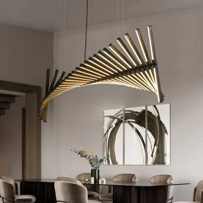 Spiral Rib Chandelier