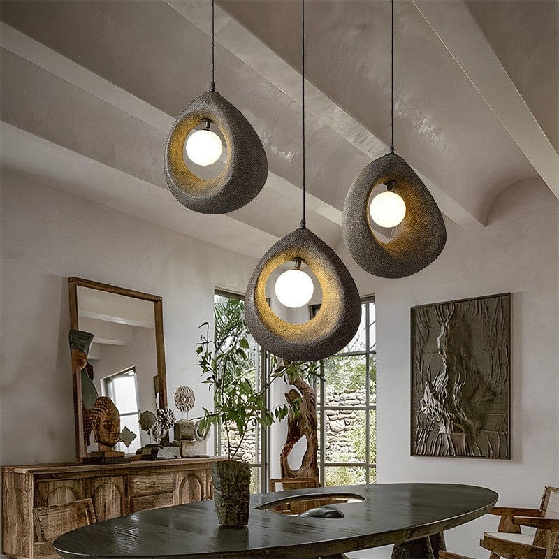 Wabi Sabi Inspired Circular Pendant Light