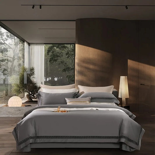 Luxurious Elysium Grey Egyptian Cotton Bedding Collection