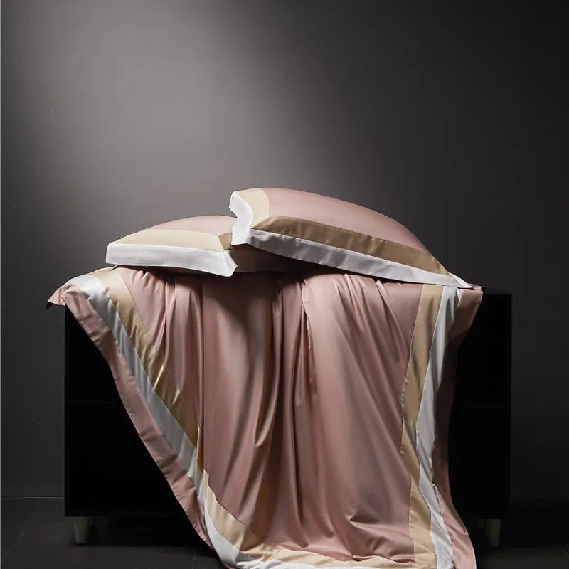 Elegant Luxor Pink Stripe Egyptian Cotton Bedding Collection