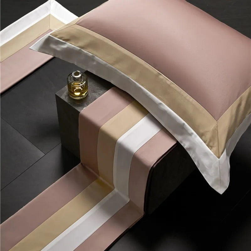 Elegant Luxor Pink Stripe Egyptian Cotton Bedding Collection