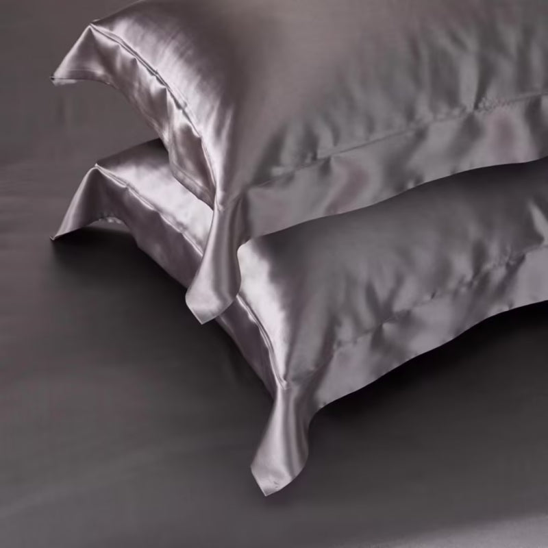 Indulge in Elegance: Aristelle Ash Grey Luxe Pure Mulberry Silk Bedding Set