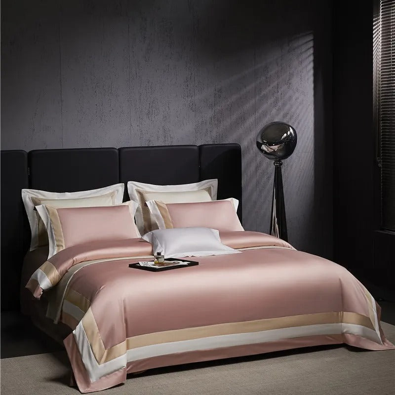 Elegant Luxor Pink Stripe Egyptian Cotton Bedding Collection