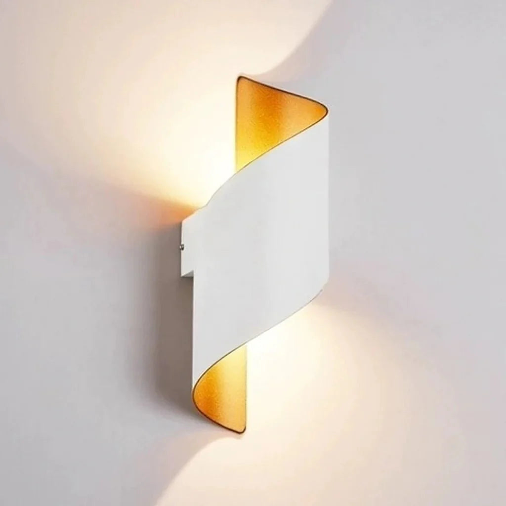 White Twist Light with gold interior