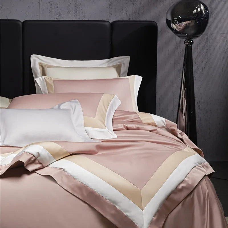 Elegant Luxor Pink Stripe Egyptian Cotton Bedding Collection