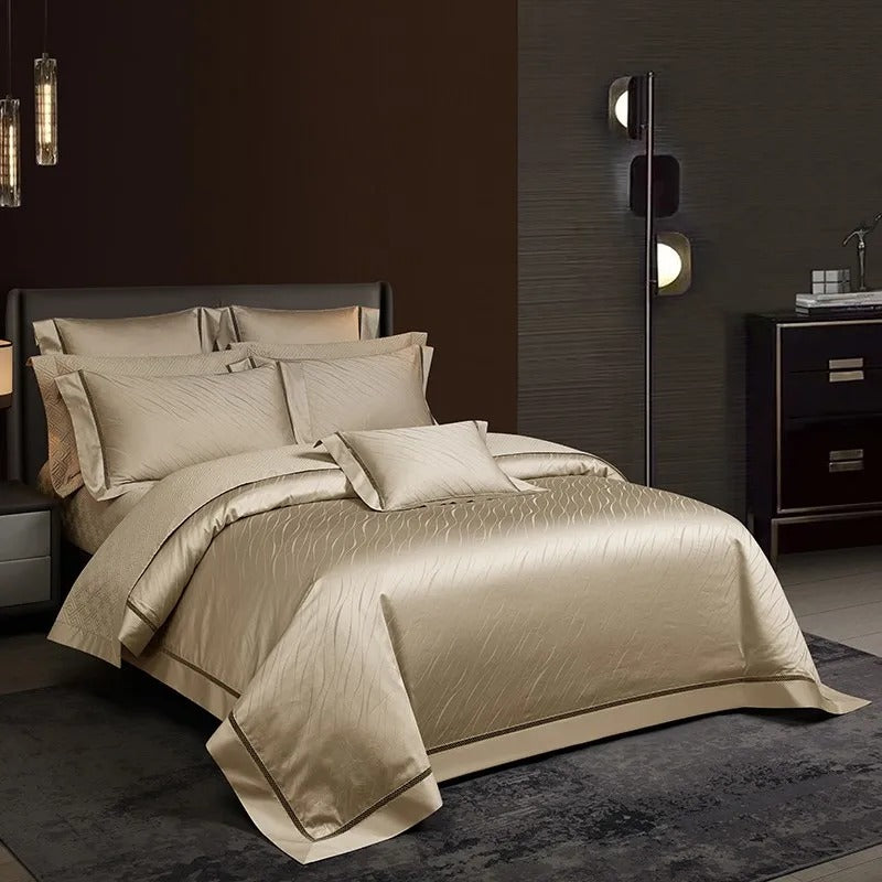 Indulge in Elegance: Moa Jacquard Egyptian Cotton Luxury Bedding Ensemble