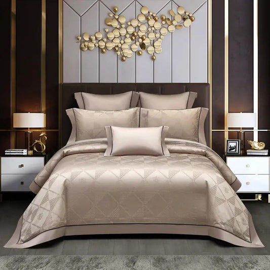 Indulge in Comfort: Eden Jacquard Luxury Bedding Set Made from Egyptian Cotton