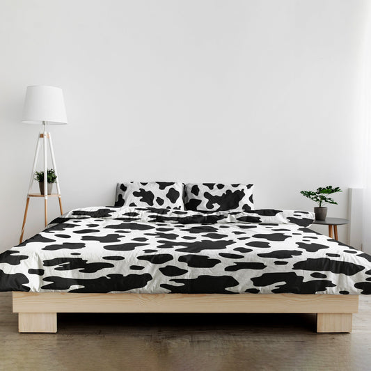 Black White Cow Design Duvet Cover Set