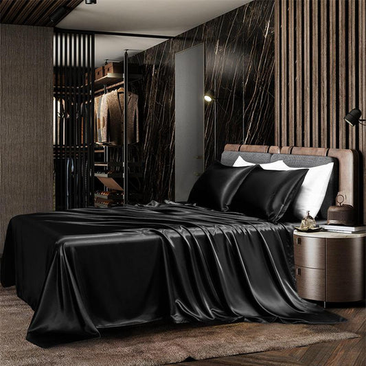 Indulge in Elegance: Aristelle Luxurious Black Pure Mulberry Silk Bedding Collection