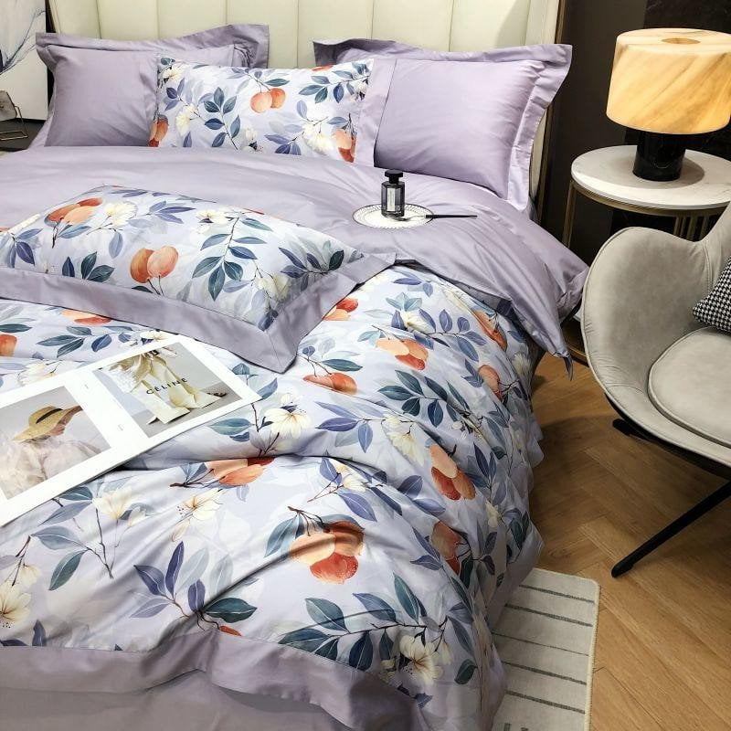 Lavender Bloom Duvet Cover Set (Egyptian Cotton)