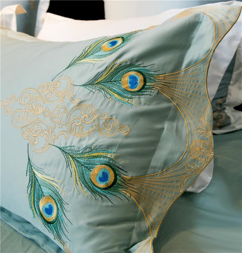 Peacock Rue Teal Duvet Cover Set (Egyptian Cotton)