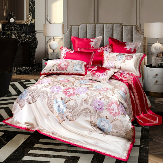 Elevate Your Sleep Experience with the Tulipia Luxurious Paisley Floral Jacquard Sateen Cotton Bedding Set