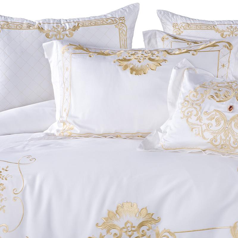 Ivy Gold Forest White and Gold Duvet Cover Set (Egyptian Cotton)