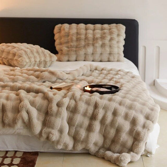 Luxurious Rabbit-Inspired Faux Fur Throw Blanket