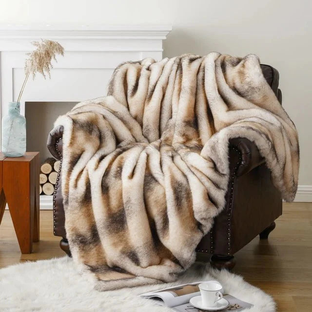 Serenity Faux-Fur Blanket Throw