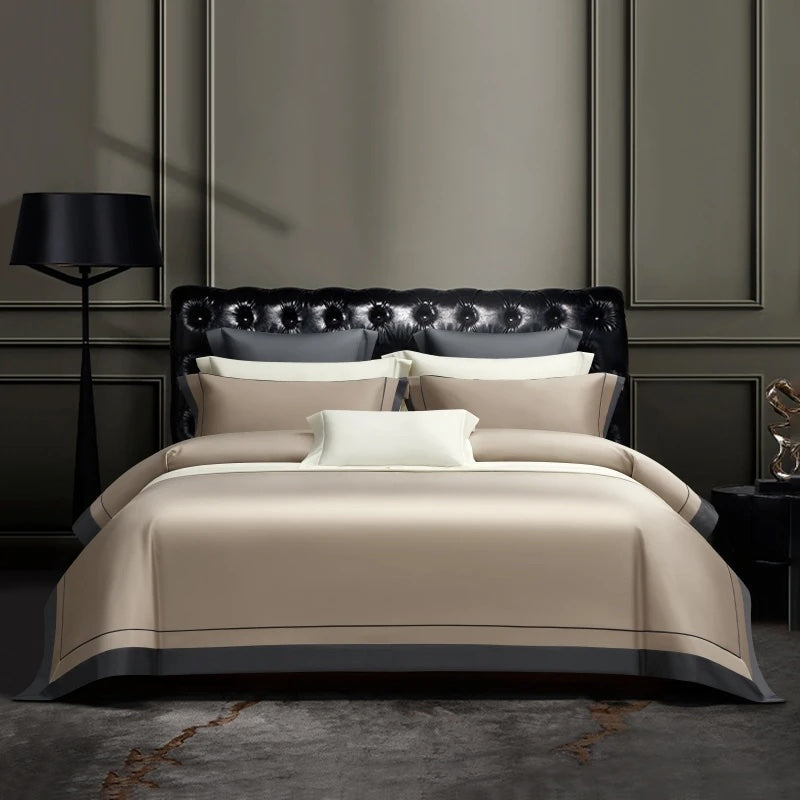 Elegant Beige Luxury Egyptian Cotton Bedding Collection