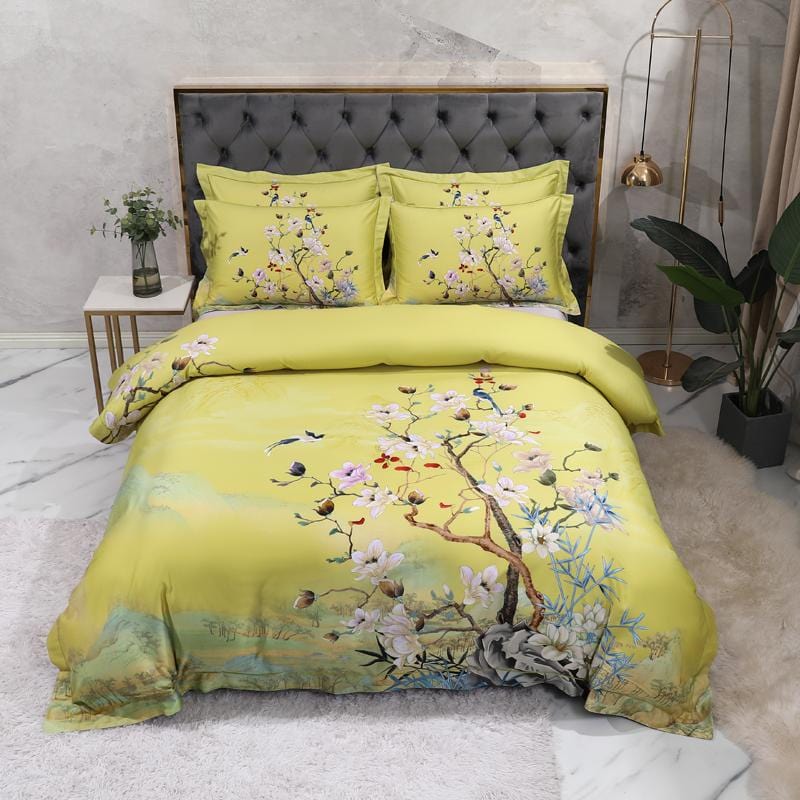 Mandarin Lime Green Duvet Cover Set (Egyptian Cotton)