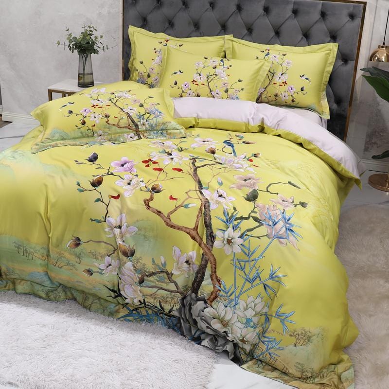 Mandarin Lime Green Duvet Cover Set (Egyptian Cotton)