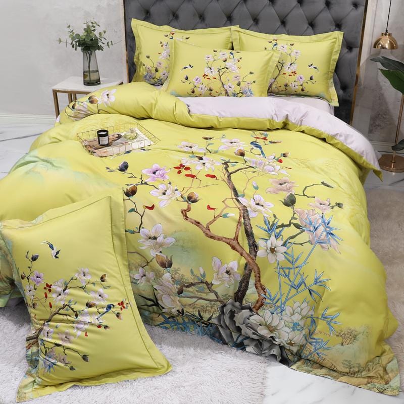 Mandarin Lime Green Duvet Cover Set (Egyptian Cotton)