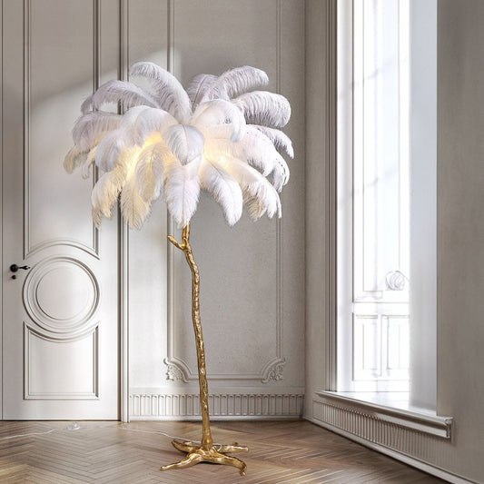 Ostrich Feather Floor Lamp