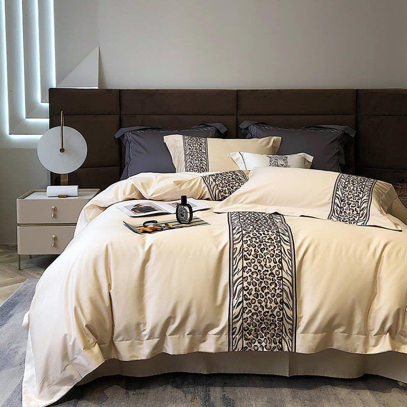 Leopard Grey Duvet Cover Set (Egyptian Cotton)