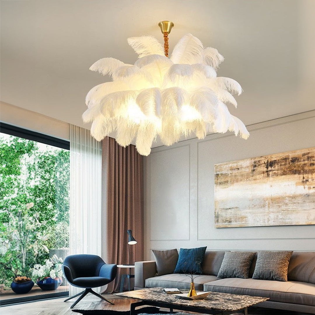 Ostrich Feather Pendant Chandelier