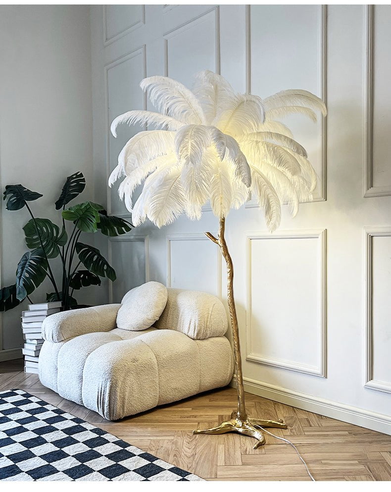 Ostrich Feather Floor Lamp