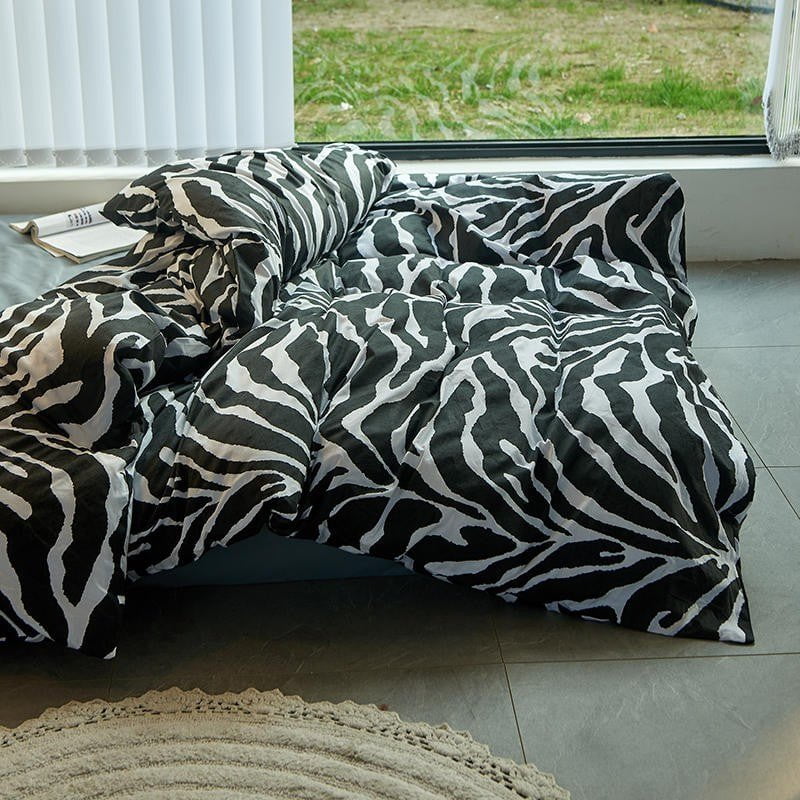 Zebra-Zen-Bettbezug-Set (ägyptische Baumwolle)