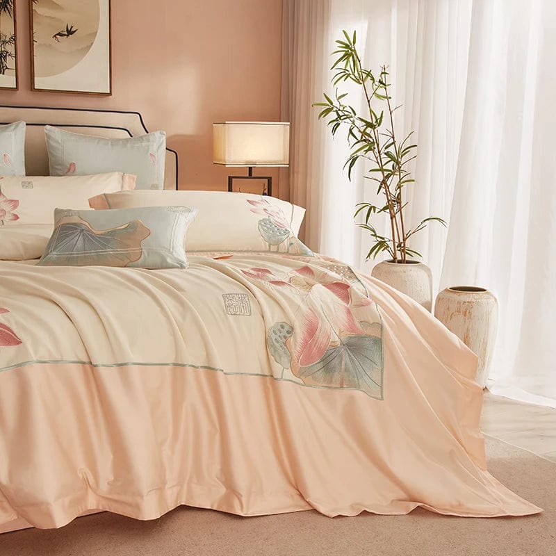 Lotus Pink Duvet Cover Set (Egyptian Cotton)