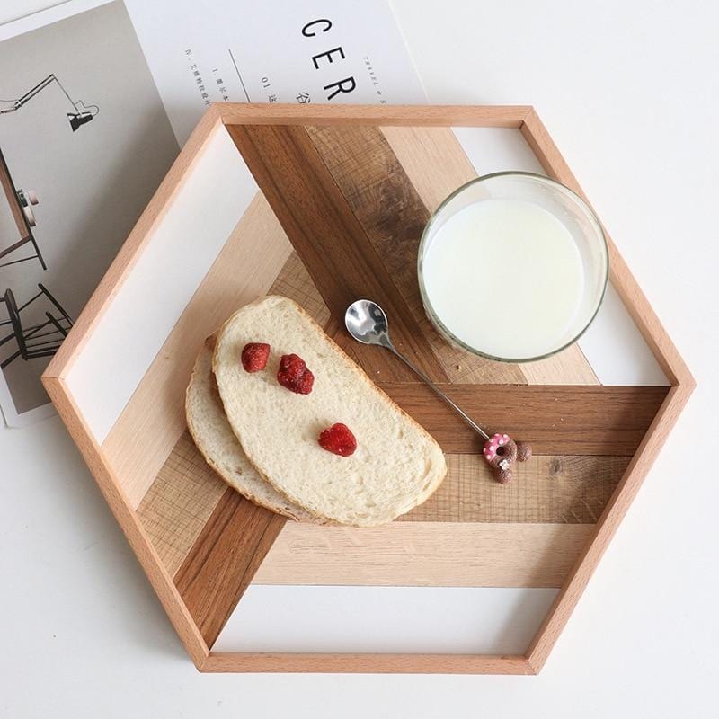 Geometry Splice Wooden Serving Tray