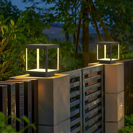 Modern Square LED Post Light