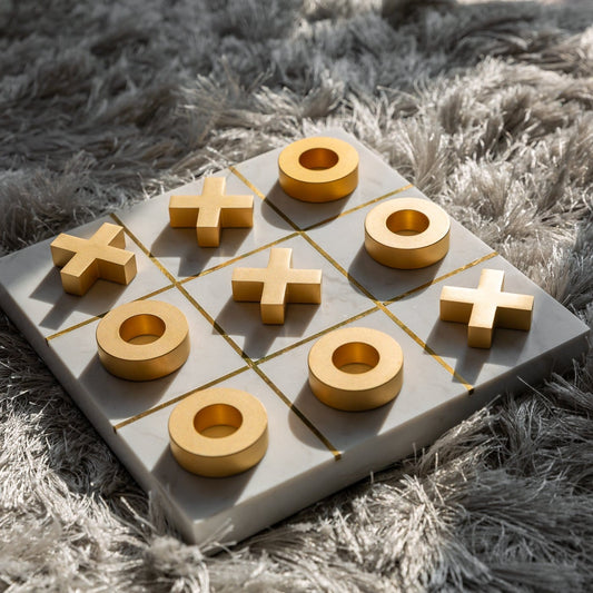 Elegant Marble Tic-Tac-Toe Set