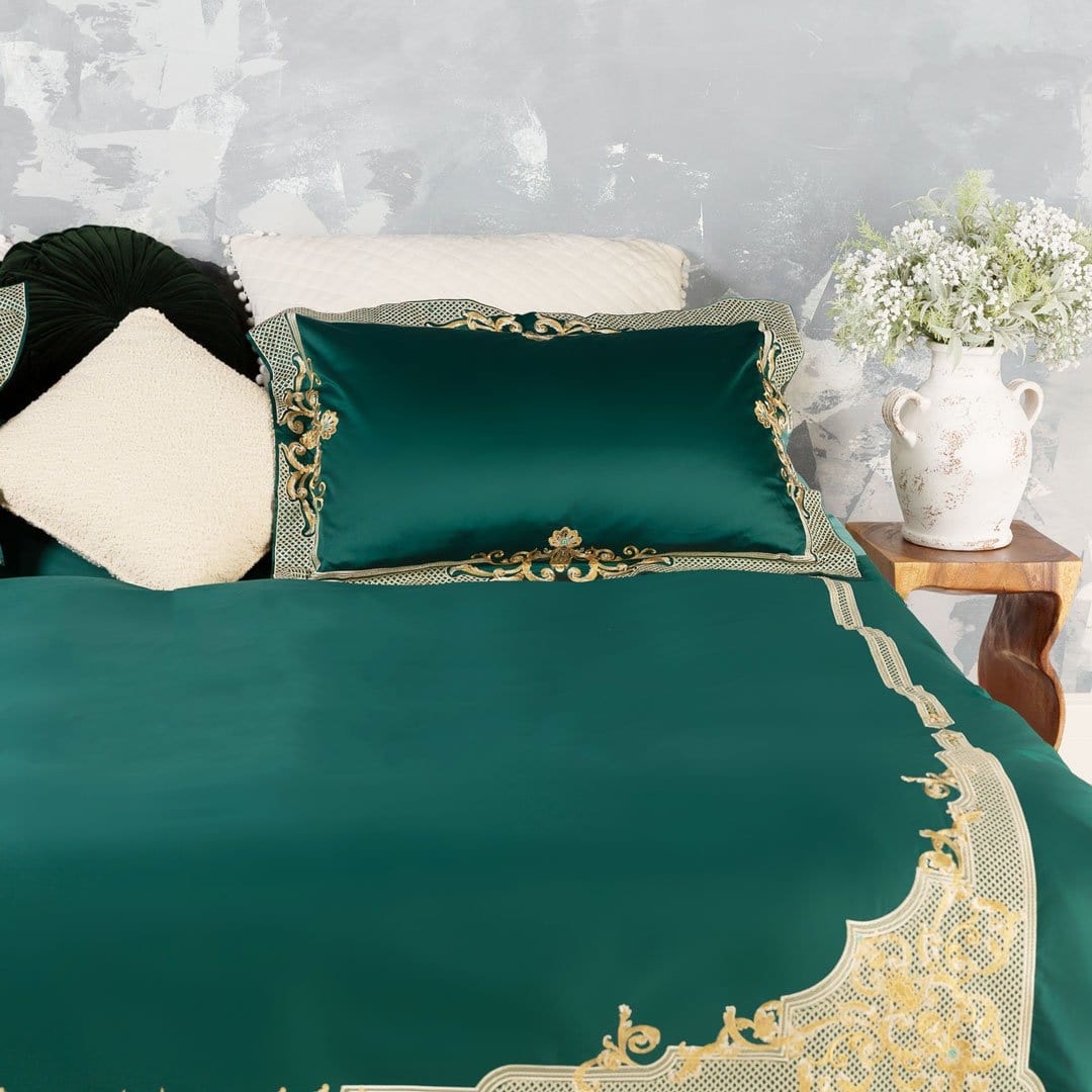 Vienna Green Duvet Cover Set (Egyptian Cotton)