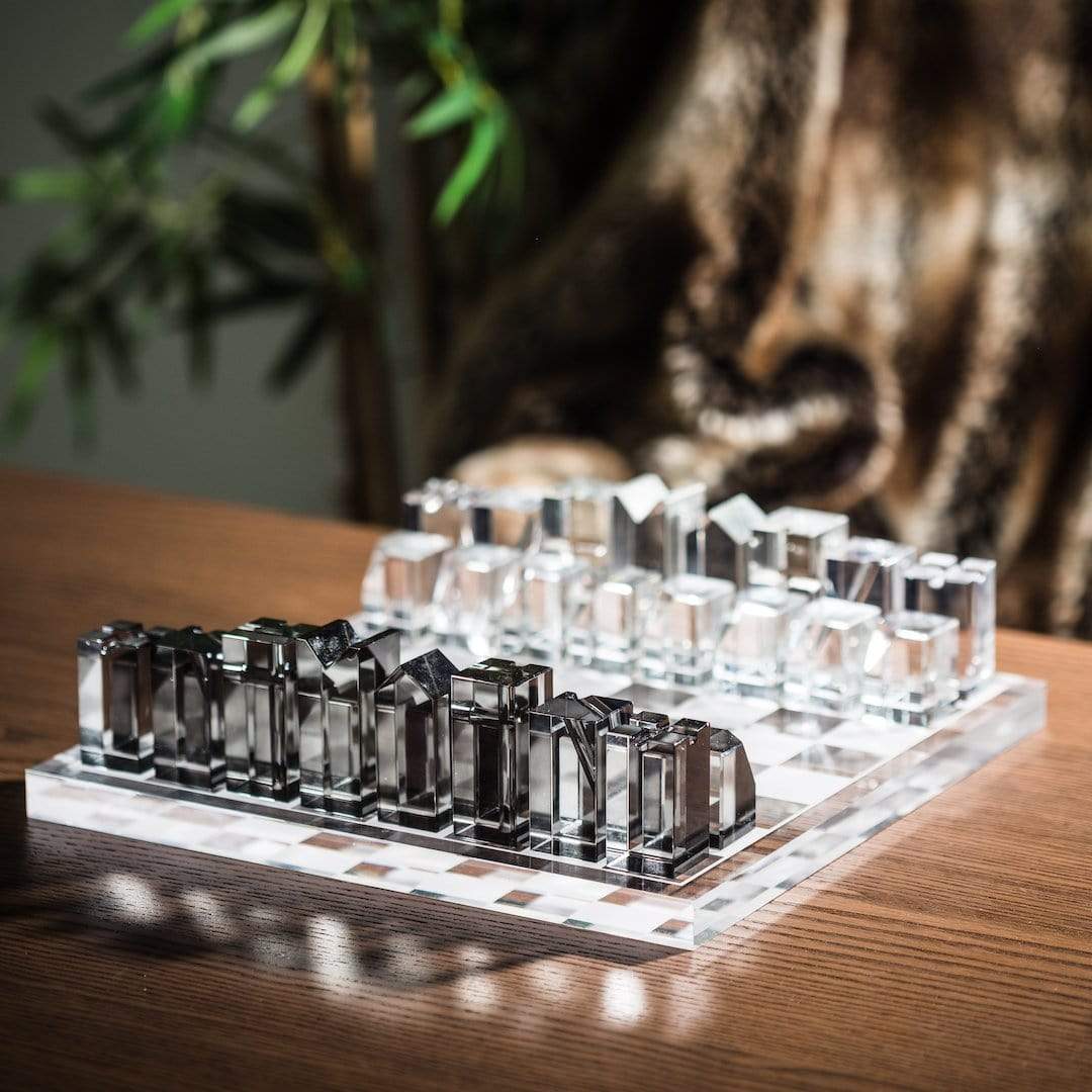 Elegant Crystal Chess Set with Acrylic Board