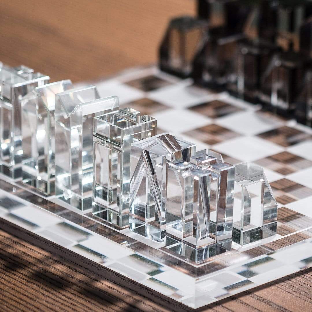 Elegant Crystal Chess Set with Acrylic Board