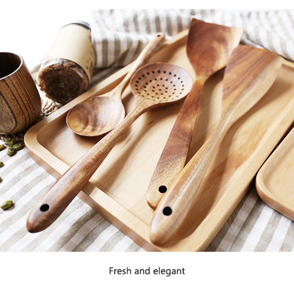 Eco-Friendly Teak Wood Cooking Utensil Set