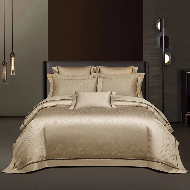 Indulge in Elegance: Moa Jacquard Egyptian Cotton Luxury Bedding Ensemble