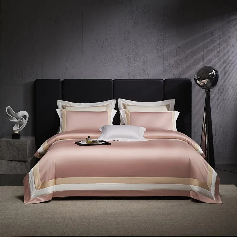 Elegant Luxor Pink Stripe Egyptian Cotton Bedding Collection