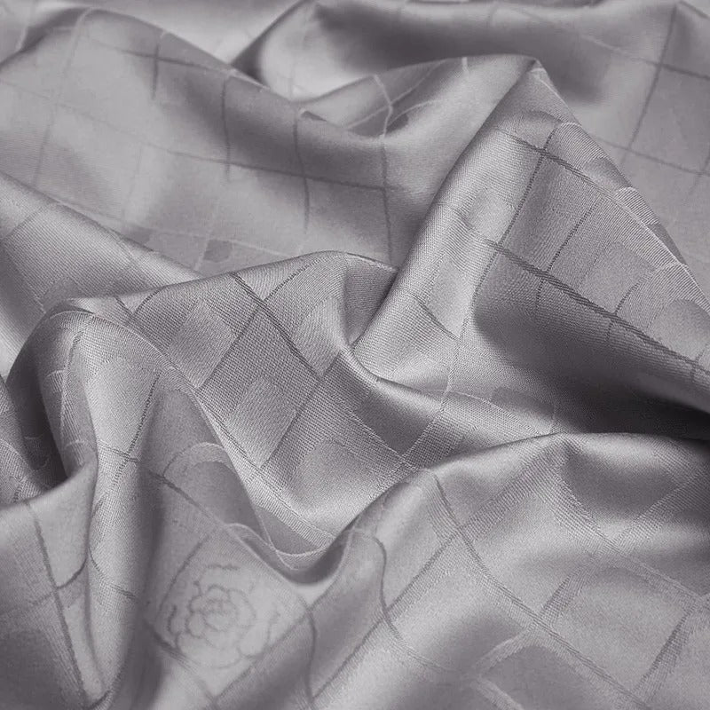 Indulge in Elegance with the Hilla Grey Jacquard Egyptian Cotton Luxury Bedding Collection