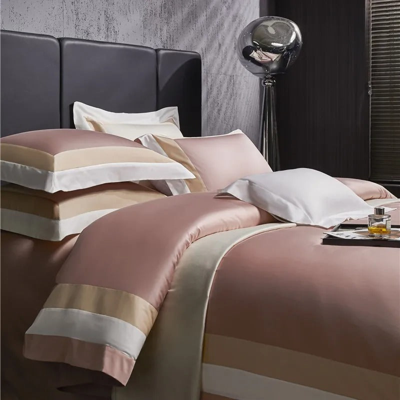 Elegant Luxor Pink Stripe Egyptian Cotton Bedding Collection