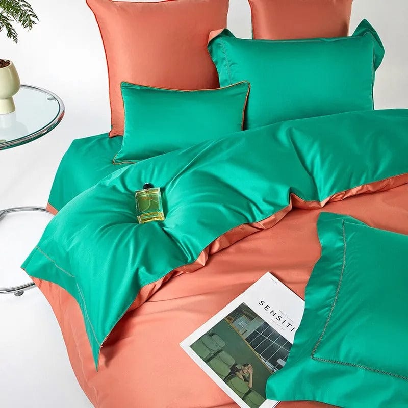 Dream Orange Green Duvet Cover Set (Egyptian Cotton)