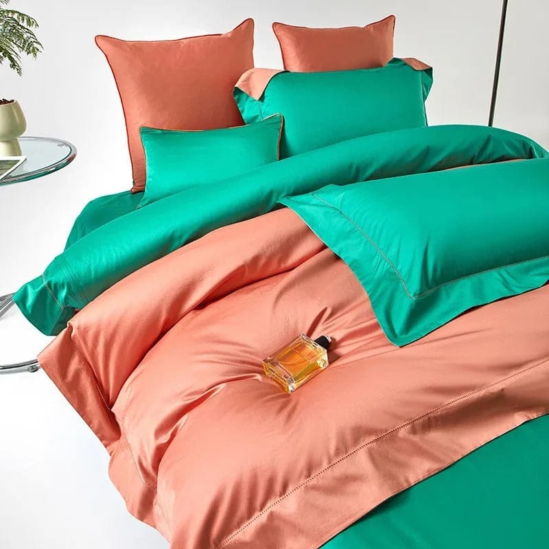 Dream Orange Green Duvet Cover Set (Egyptian Cotton)