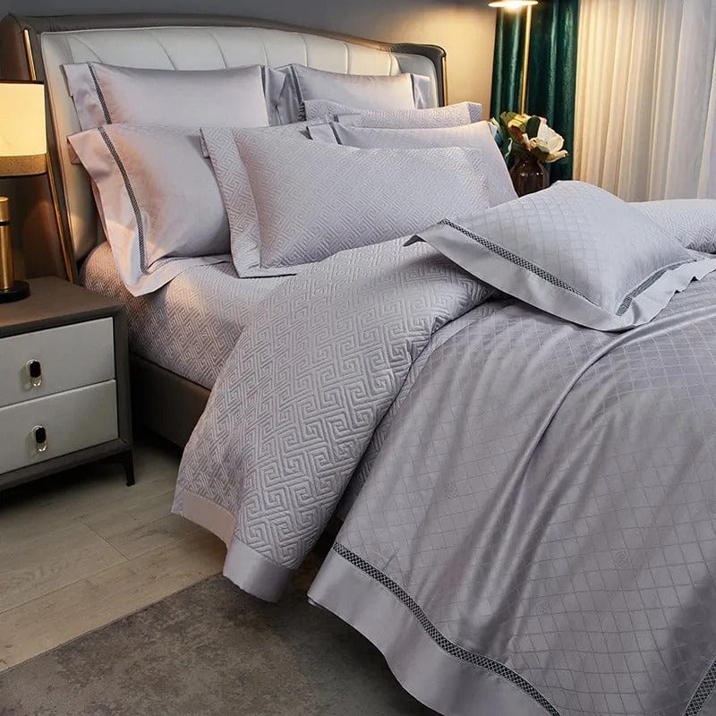 Elegance Silver Duvet Cover Set (Egyptian Cotton)