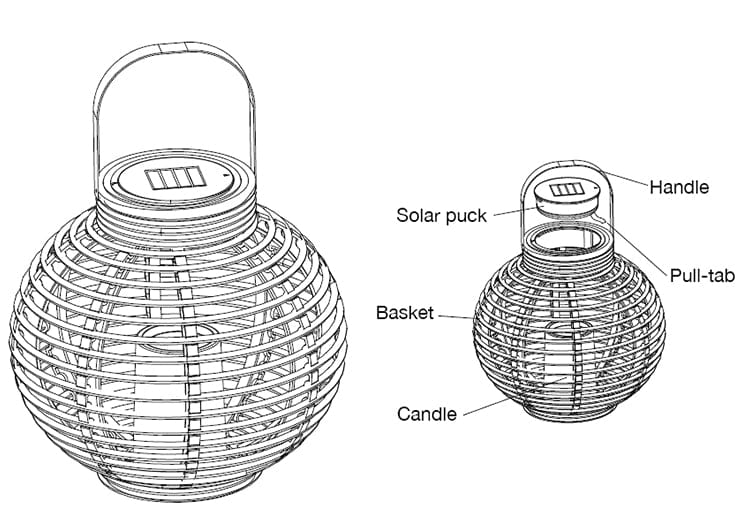 Rattan-Außenleuchte in Tropfenform (Solar)