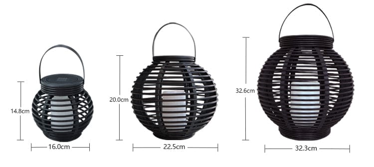 Rattan-Außenleuchte in Tropfenform (Solar)