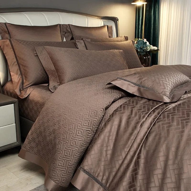 Elegance Brown Duvet Cover Set (Egyptian Cotton)