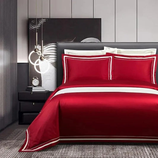 Indulge in Elegance: Ona Red Premium Egyptian Cotton Bedding Collection