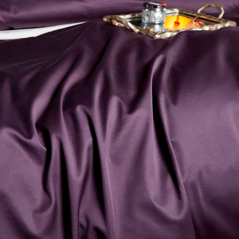 Luxurious Leila Purple Egyptian Cotton Bedding Set with Exquisite Embroidered Edges